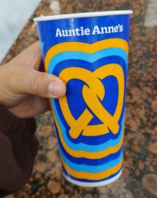 Auntie Anne's pretzel bite cup