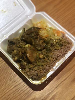 Curry chicken with rice n peas