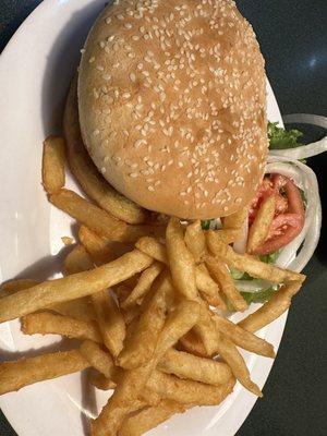 Hickory burger with fries