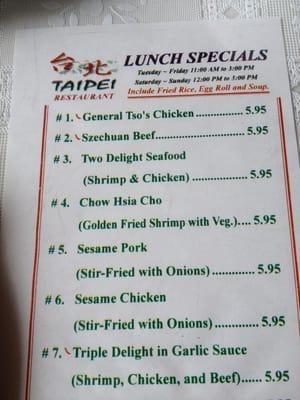 Lunch prices are great!