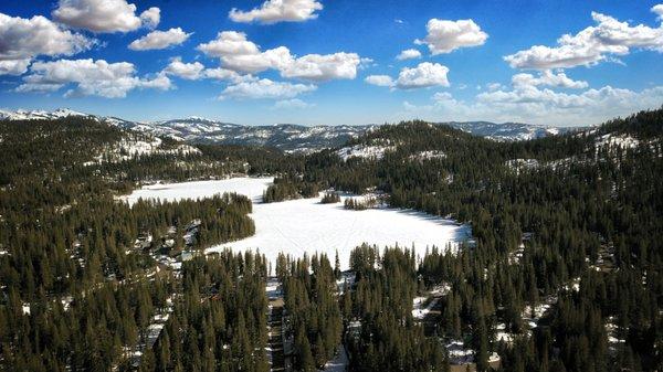 Drone photo of Serene Lakes during the winter