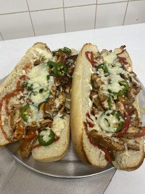 Chicken Cheesesteak with fresh jalapeños