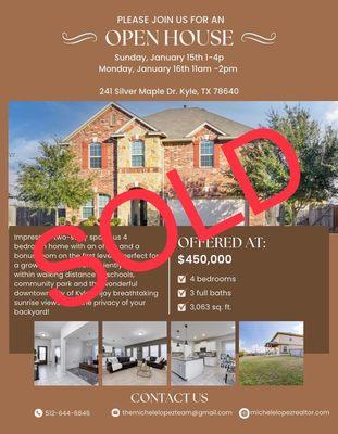 RECENTLY SOLD! Congratulations to the new homeowners and our seller clients! 
#justsold #realestate #kyletx #realtorlife