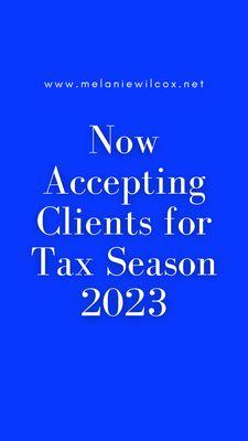 We are currently accepting new tax clients - we are also offering a senior discount.