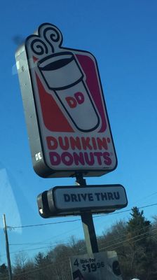 Dunkin Donuts -- Route 140 Plaza: 30 Commercial Street / Route 140, Foxborough          Sign