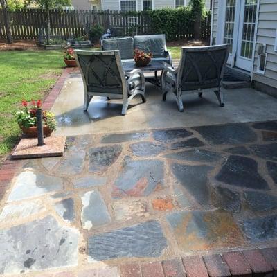 New patio with stone