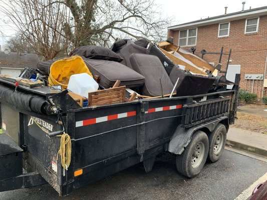 Apartment cleaned out and all items loaded on trailer for disposal.