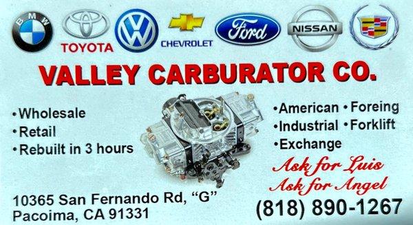 Valley Carburetor