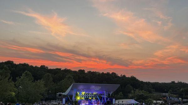 Sunset over the stage