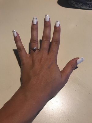 Ice white gel acrylic with a little sparkle