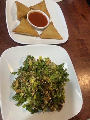 Samosas and Tea Leaf Salad