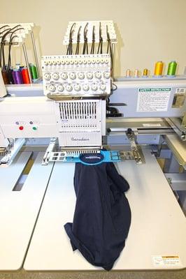 Our emboidery machine does exact, precise and fast work, for quick turnarounds!