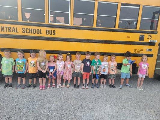 Loading the bus for our field trip Apple Picking.