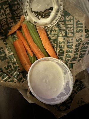 Veggie Sticks with ranch dressing