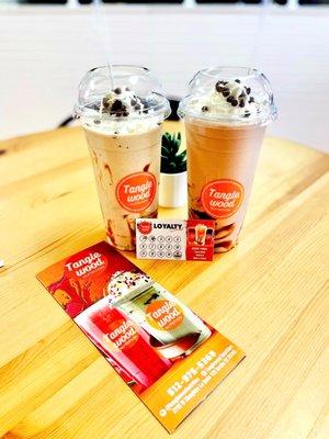 Oreo shake, S'mores shake, loyalty card. Yum!