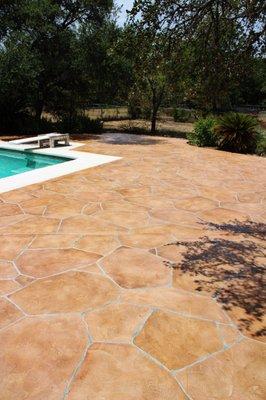 Concrete Flagstone Pool Deck