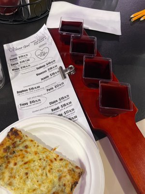 Flatbread and wine flight