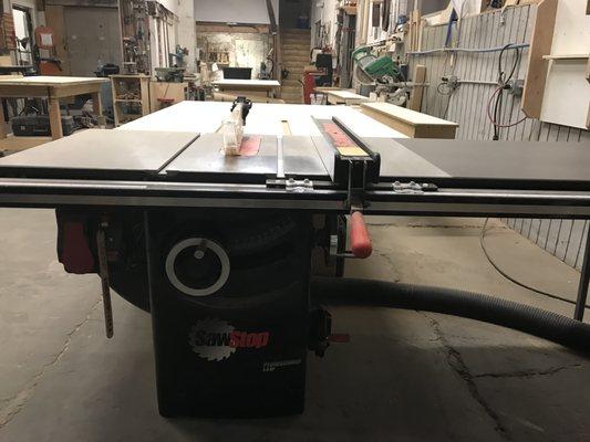 SawStop table saw.