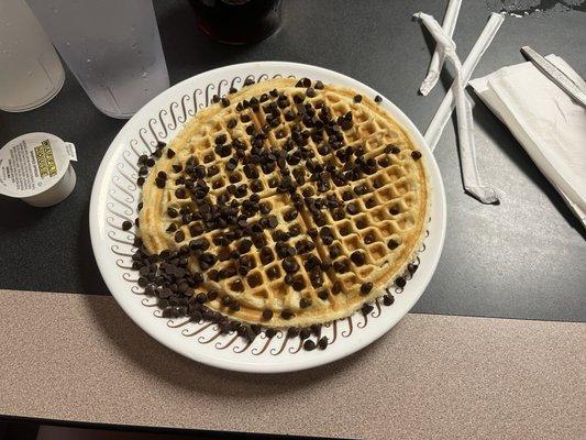 Single Waffle with Chocolate Chips