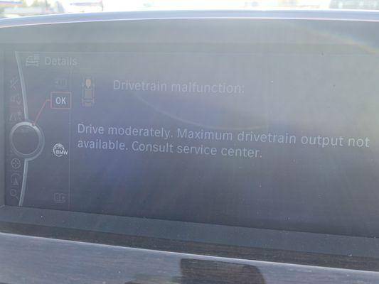 Drivetrain malfunction error