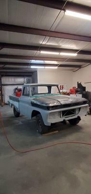 1965 c10 is off to paint