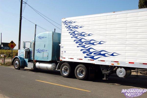 Large Trailer flames to match custom truck flames.