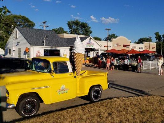 2020-07-13. Screamers Ice Cream, Sterling Heights, MI. Property with Scremers Truck.