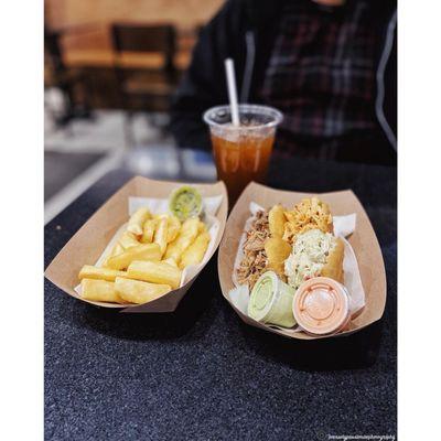 Yuca Frita con Guasacaca (GF)(V) & Mini Arepas Sampler (non-vegetarian) | #intenselypassionatephotography