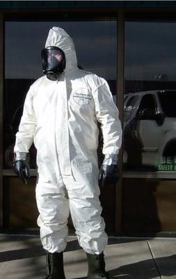 Hazwoper student ready for the hands-on training exercise