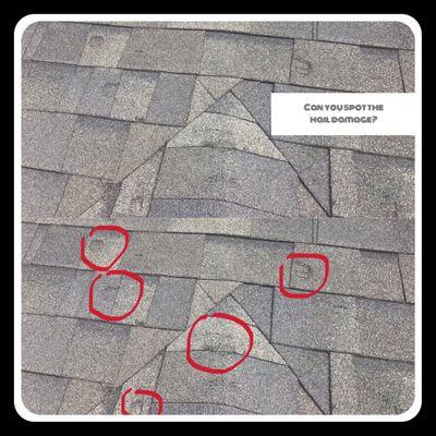 Can you spot the hail damage? We can. Hail can leave bruises and punctures on Texas roofs. City Roofing Company can help you with your roof!