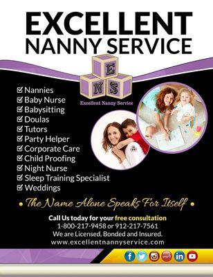 Services provided by Excellent Nanny Service