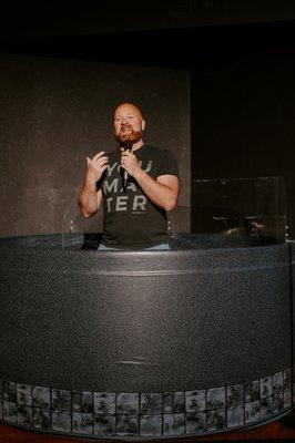 West Toledo Campus Pastor Ed Bellner in the baptism tub