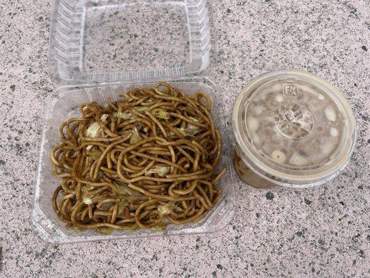 Chow Mein & Brown Sugar Milk Tea