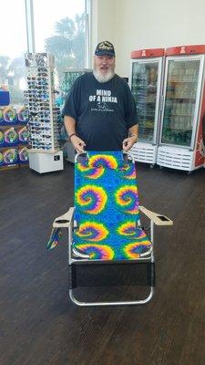 Just what I need, a tie dye beach chair!