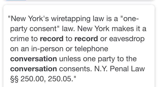 Sweetie, it is very legal to record a 2 party conversation because I consented to it. I have every right to document our biz interactions