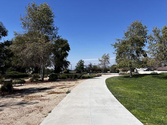 Concrete walking path