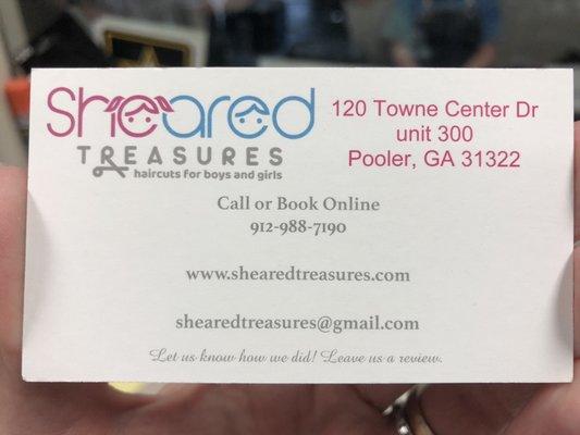 Sheared Treasures haircuts for boys and girls.