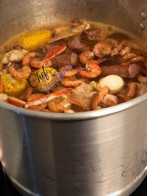 Our Boiling Seafood Pot!!!