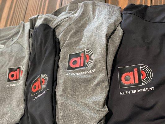 A.I. Entertainment t-shirts!