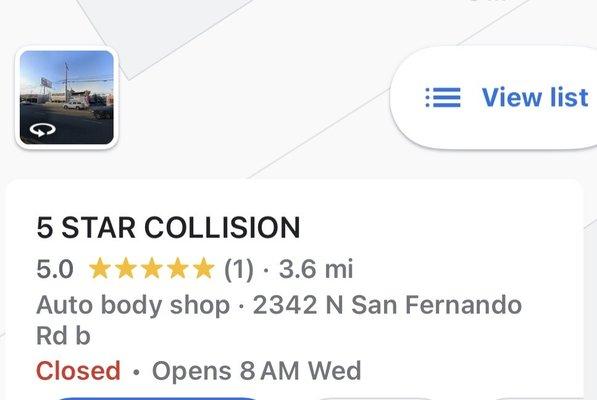 5 star collision