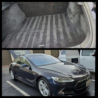 Full Detail and pet hair Removal for this Tesla