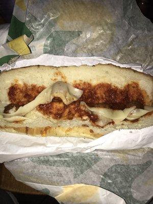 Ordered 2 Meatball foot longs 90 minutes before they closed. This is 1 of 2.