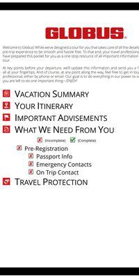 Lita Reyes sent a packet and it's still incomplete. It's a vacation package set for 2019. No disclosure about no refund!