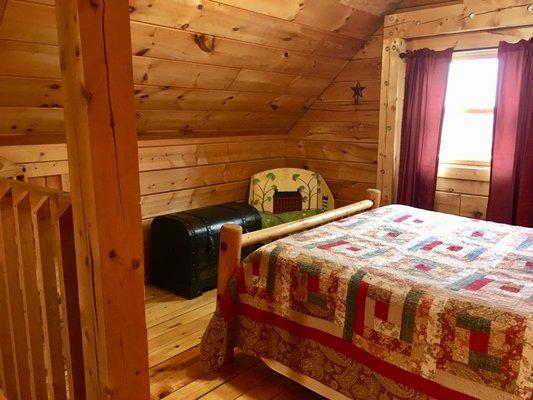 Loft Bedroom at Hilltop Retreat Cabin