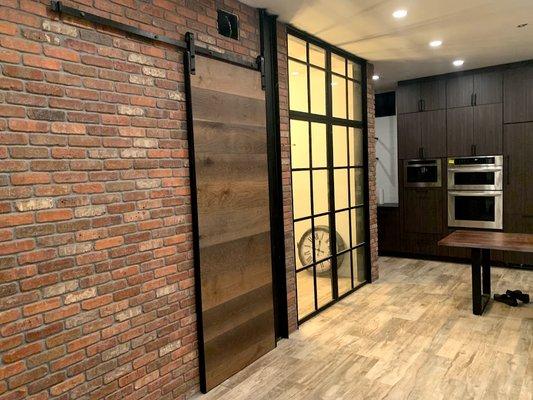 Custom doors and brick industrial look