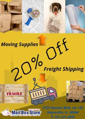 If you're moving or have a large item to ship, we've got you covered!!