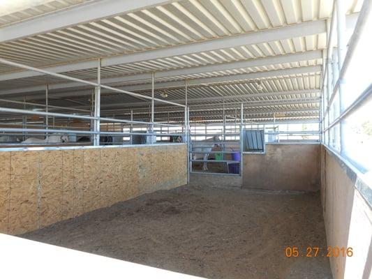 Individual 12 X 24 ft fully covered stall/corral with automatic waterer