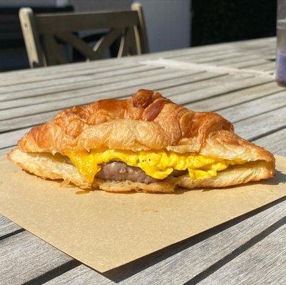 Croissant breakfast sandwich