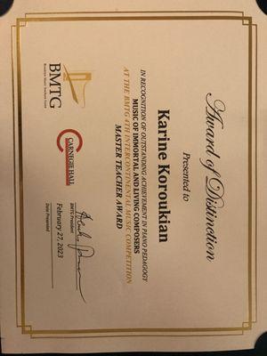 BMTG Award of Distinction