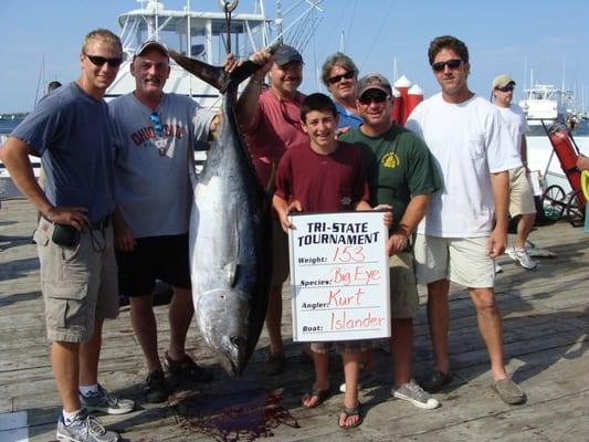 Islander Sport Fishing Charters team shows Winning Tuna in 2010 Tri-State Tournament, with over 90 entries!